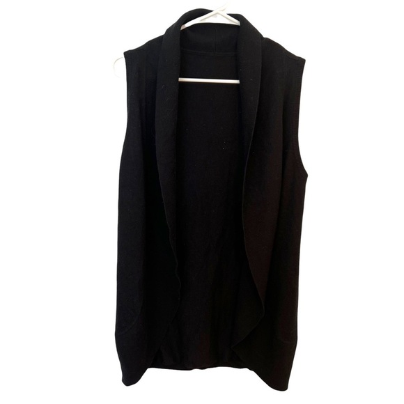 Sleeveless Open Vest Cardigan Sweater Black - Picture 1 of 8